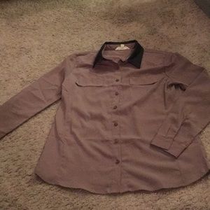 Light brown button down blouse